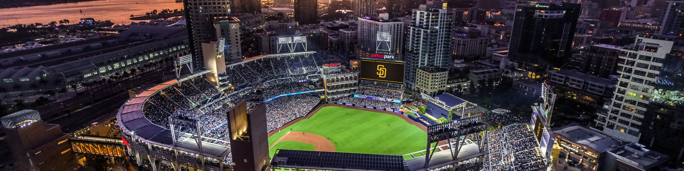 Aerial Black and White Photograph of Padres Petco Park 