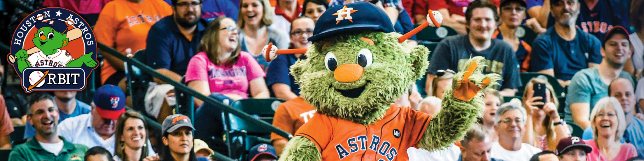 Astros mascot Orbit streaks through Minute Maid Park on his birthday