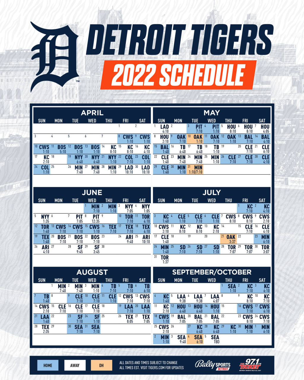 2017 Connecticut Tigers Pocket Schedule 