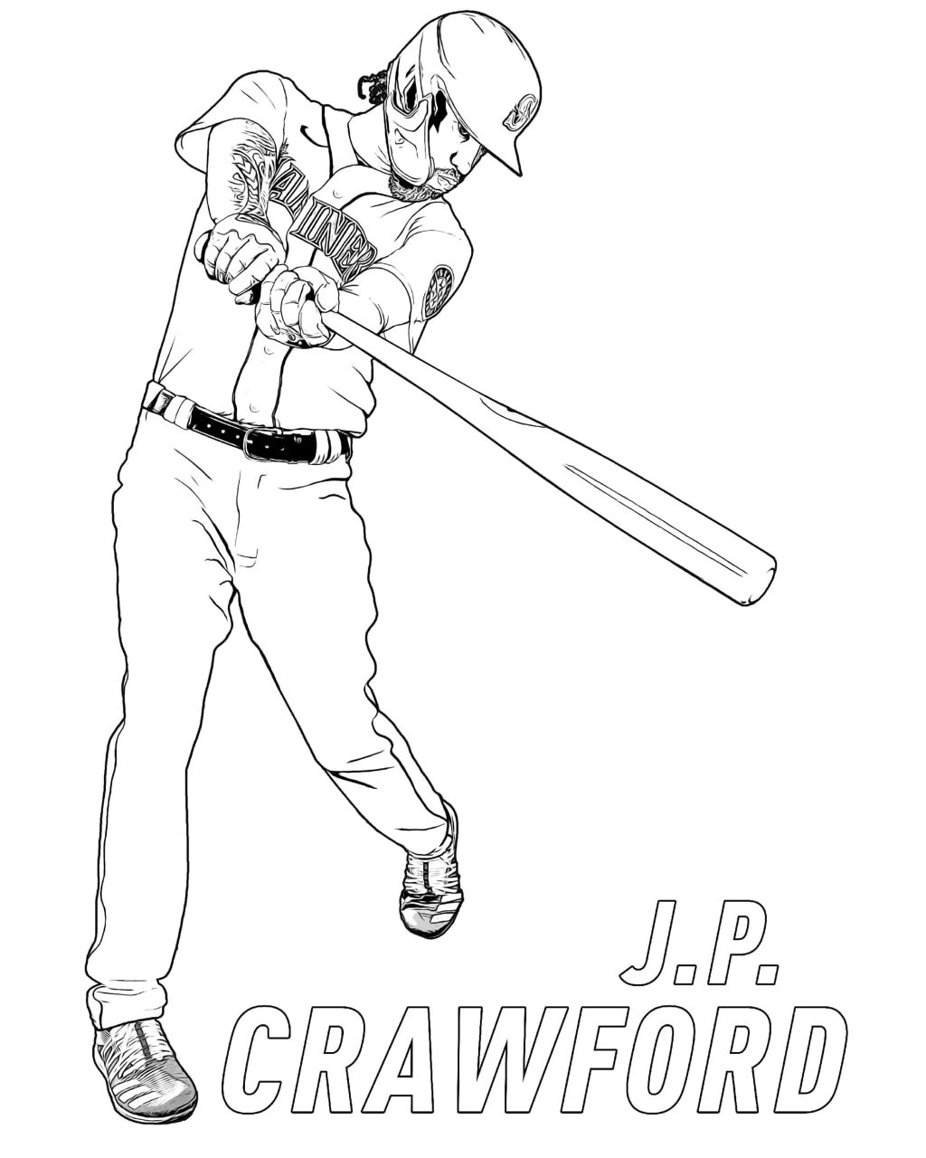 Mariners Coloring Seattle Pages Template Sketch Coloring Page