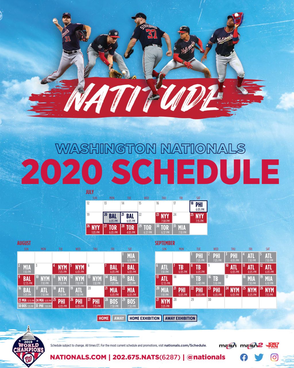 Nationals Printable Schedule Washington Nationals