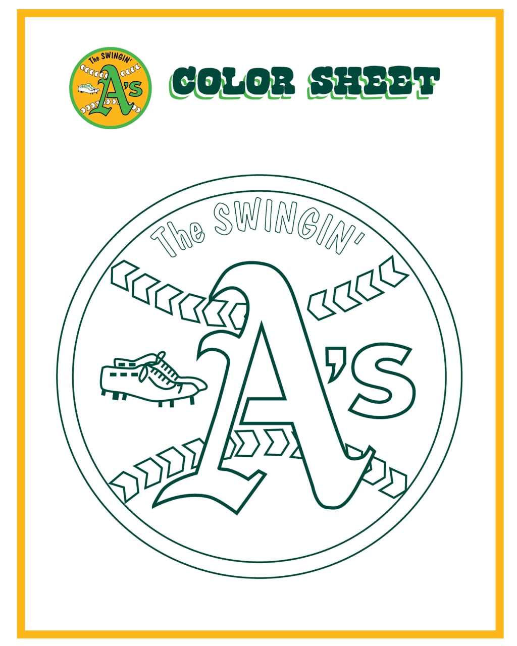 Oakland Athletics Logo coloring page - Download, Print or Color