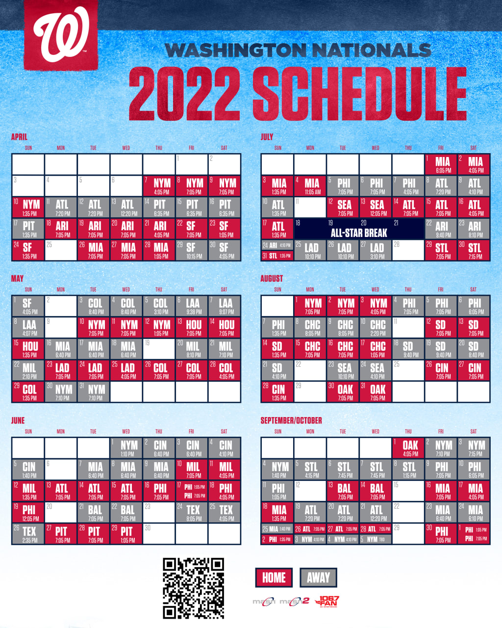 Nationals Printable Schedule Washington Nationals