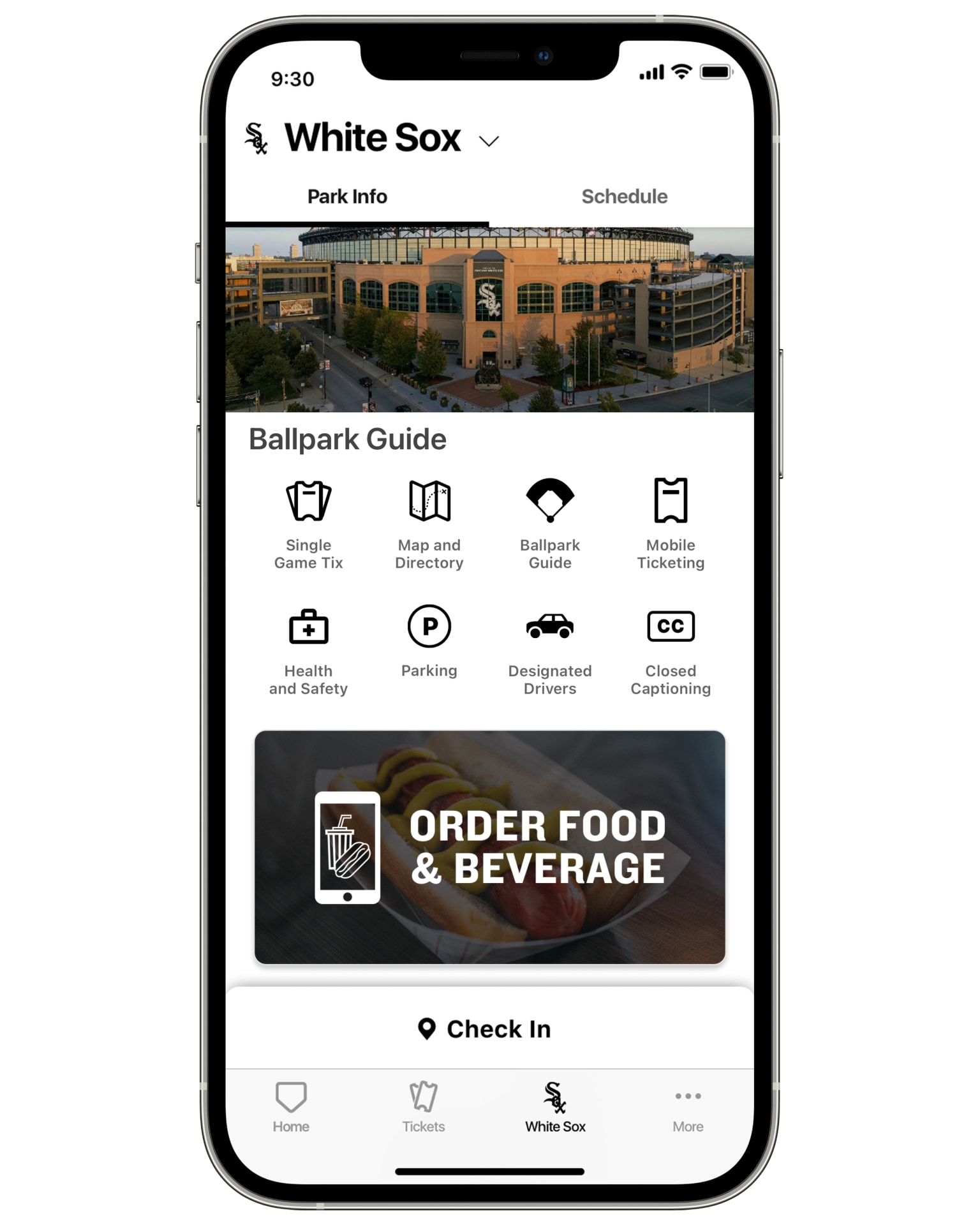 MLB Ballpark app  Chicago White Sox