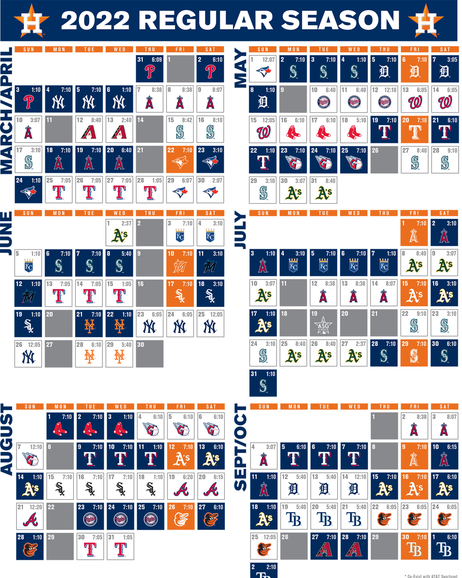 Houston Astros 2022 Schedule Astros Printable Schedule | Houston Astros