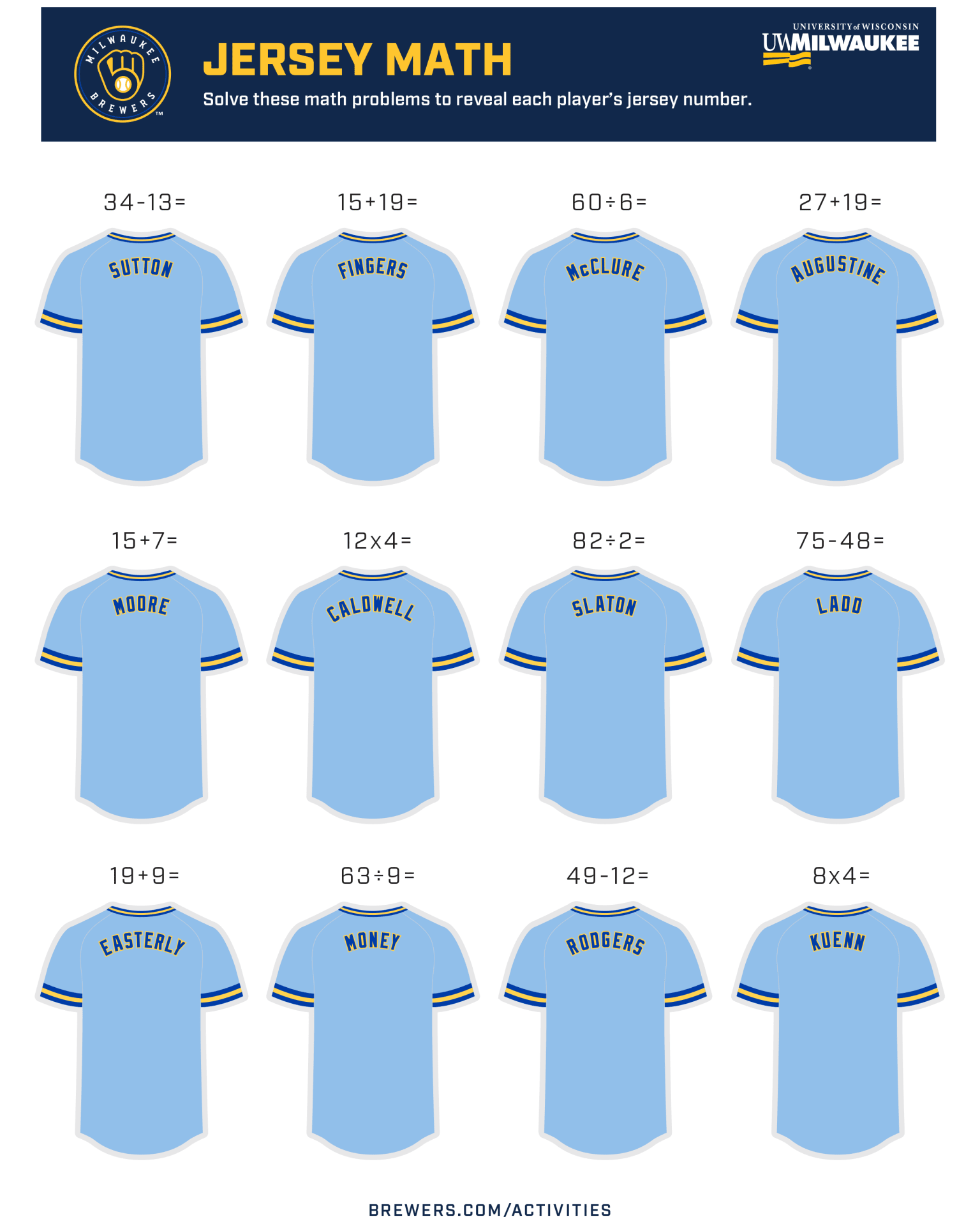 Brewers Kids Activities Milwaukee Brewers