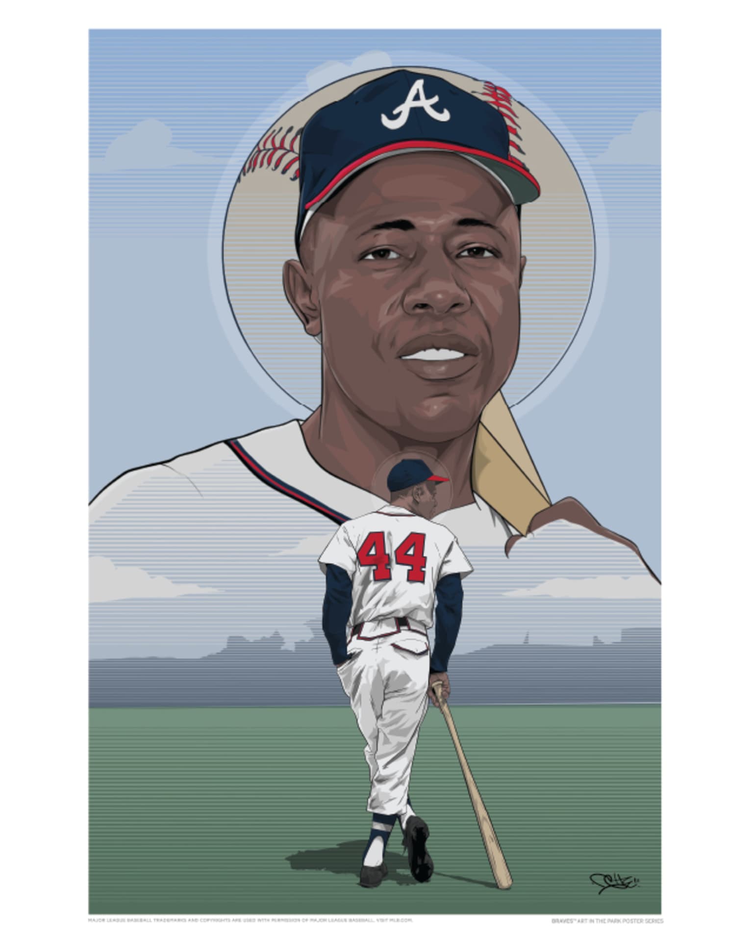 Hank Aaron Atlanta Braves, an art print by ArtStudio 93 - INPRNT
