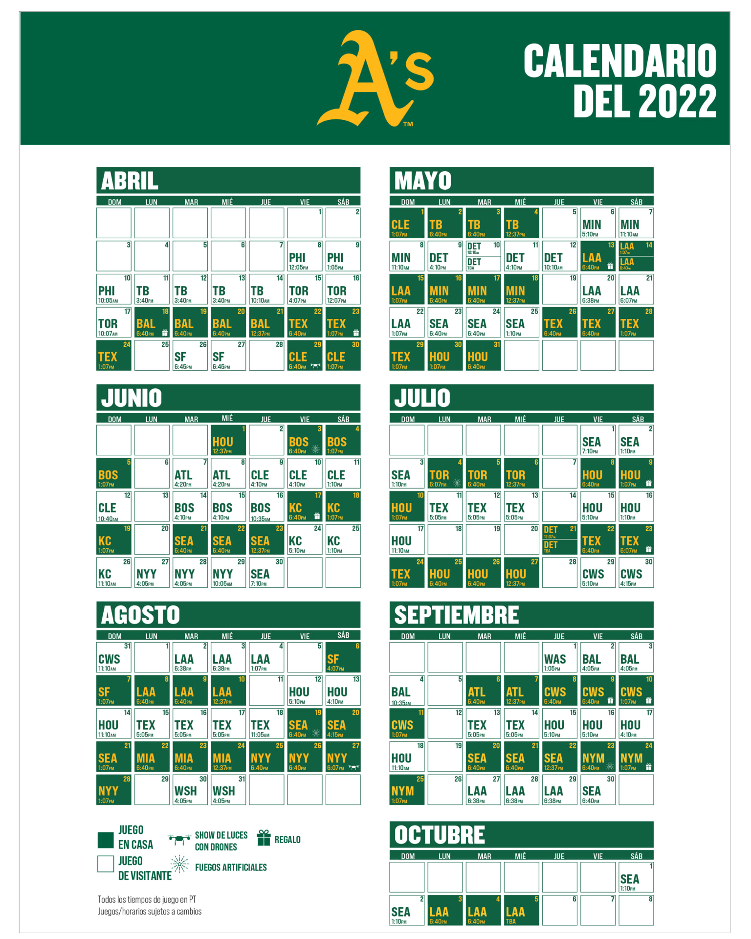 Oakland A's on X: Mark your calendars 🗓️ The 2022 schedule is HERE:    / X