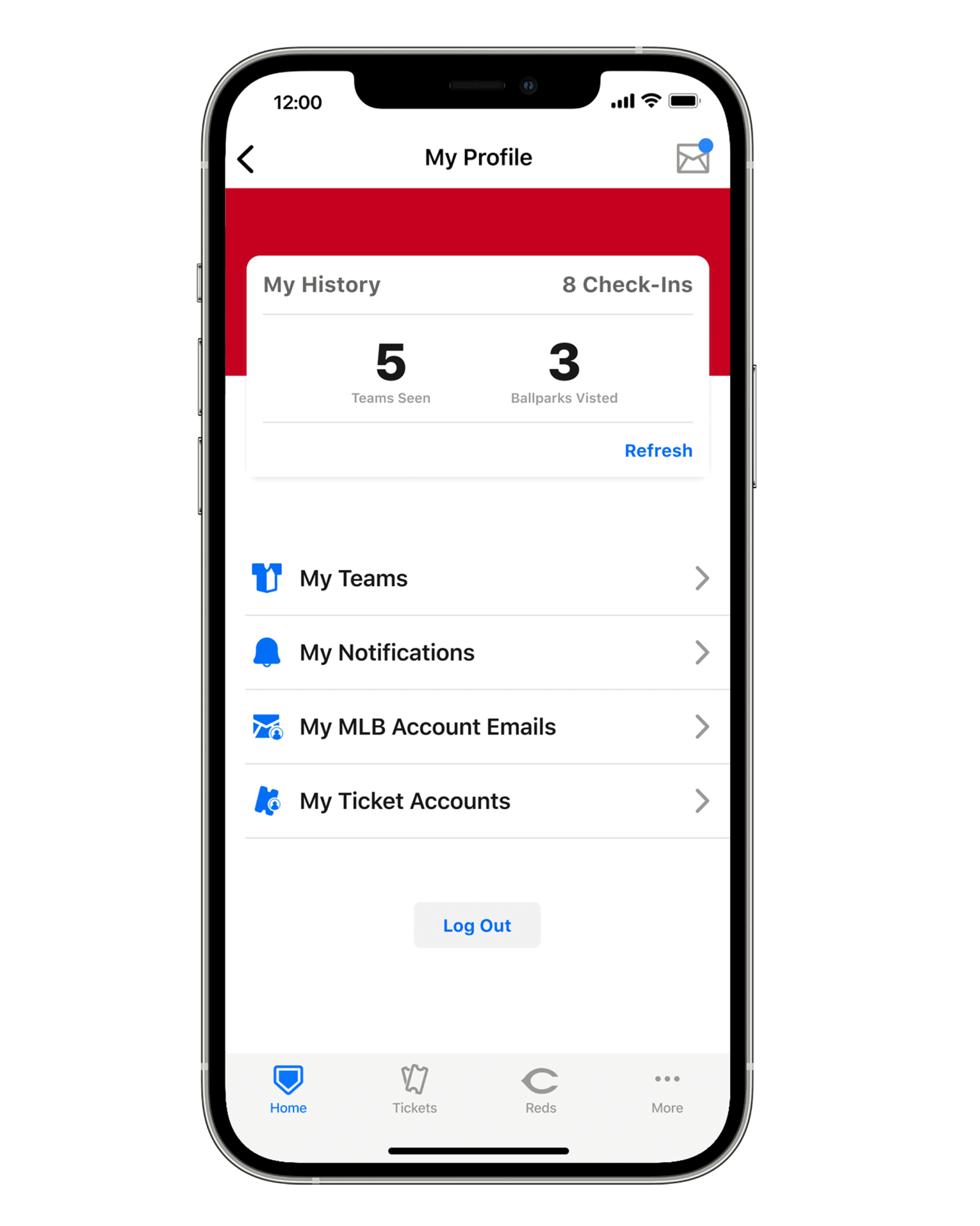 MLB Ballpark app Cincinnati Reds