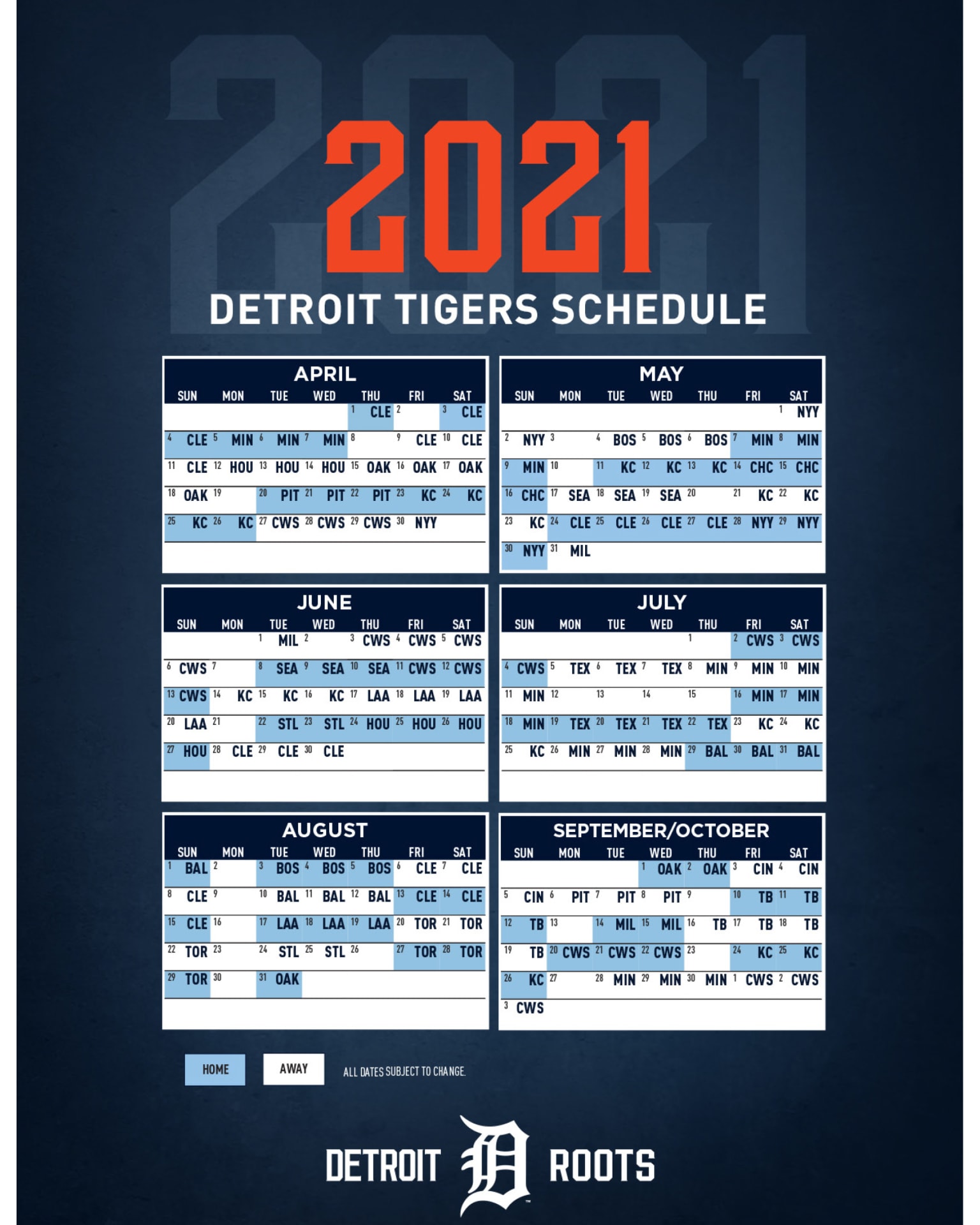 Printable Detroit Tigers Schedule Customize and Print