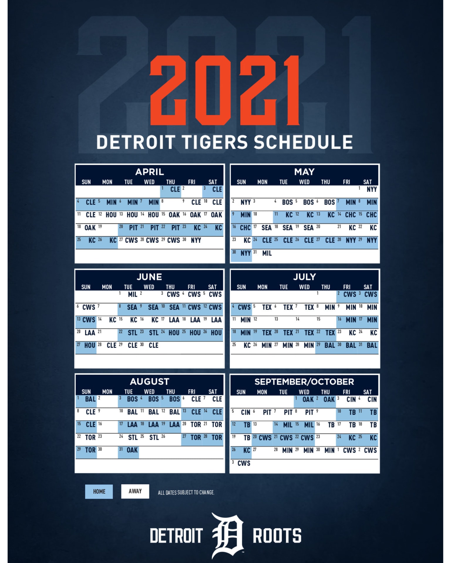 Printable Detroit Tigers Schedule Customize And Print