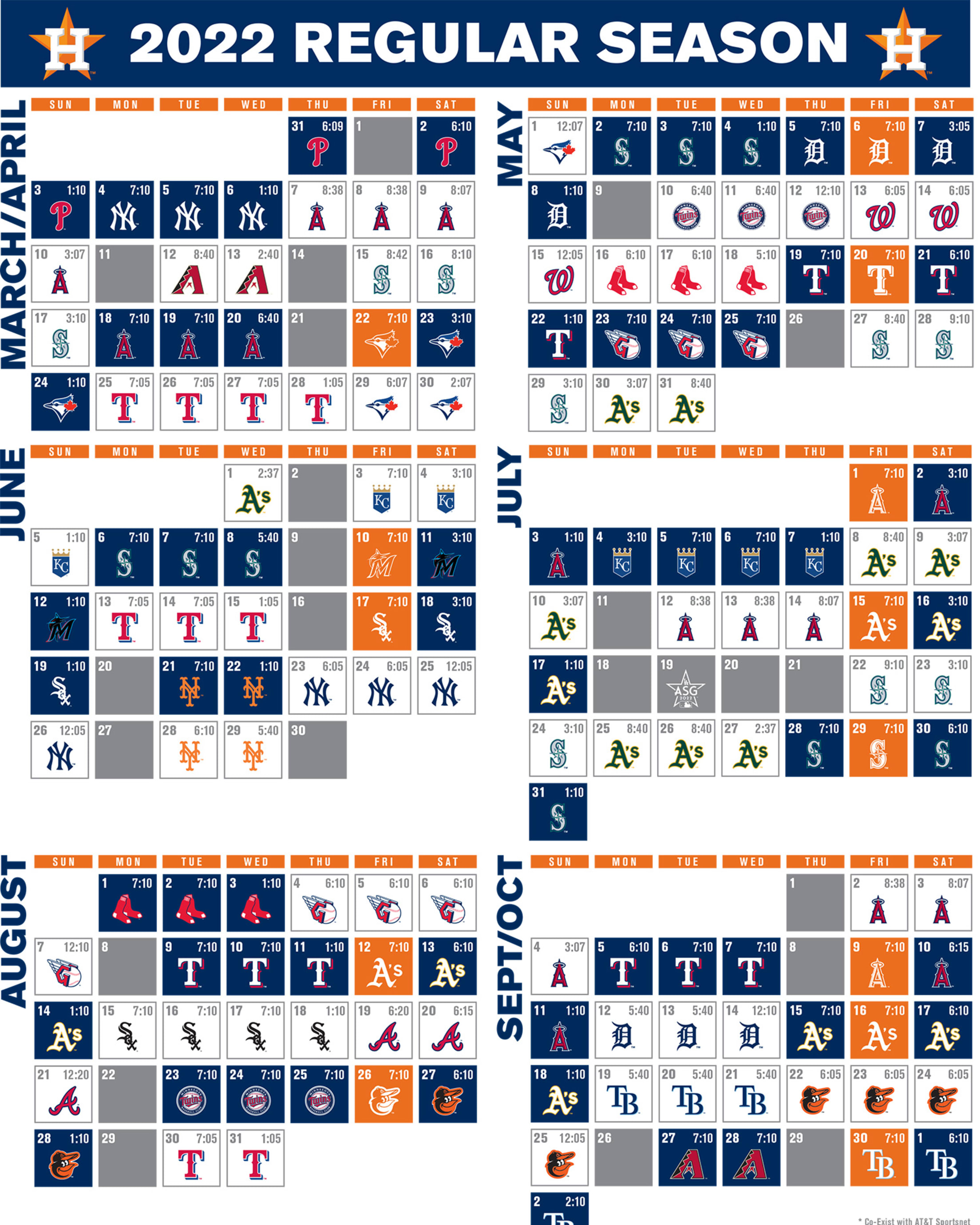 Astros Printable Schedule | Houston Astros