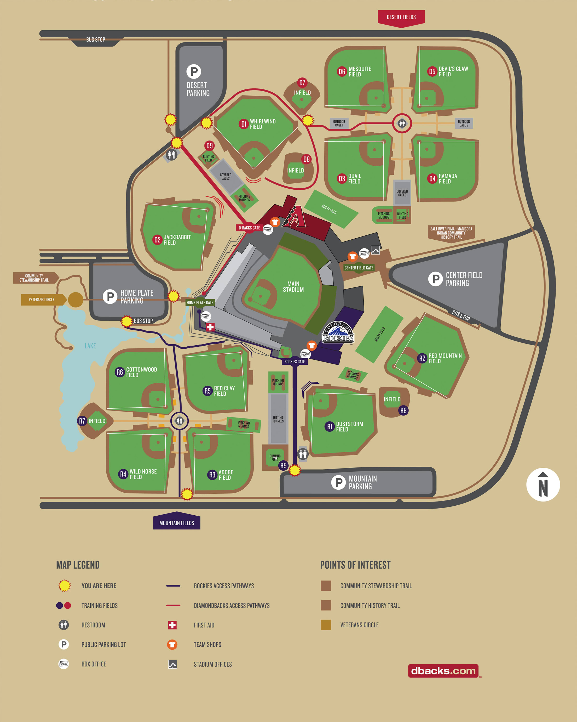 Arizona Spring Training stadiums map shows each game site
