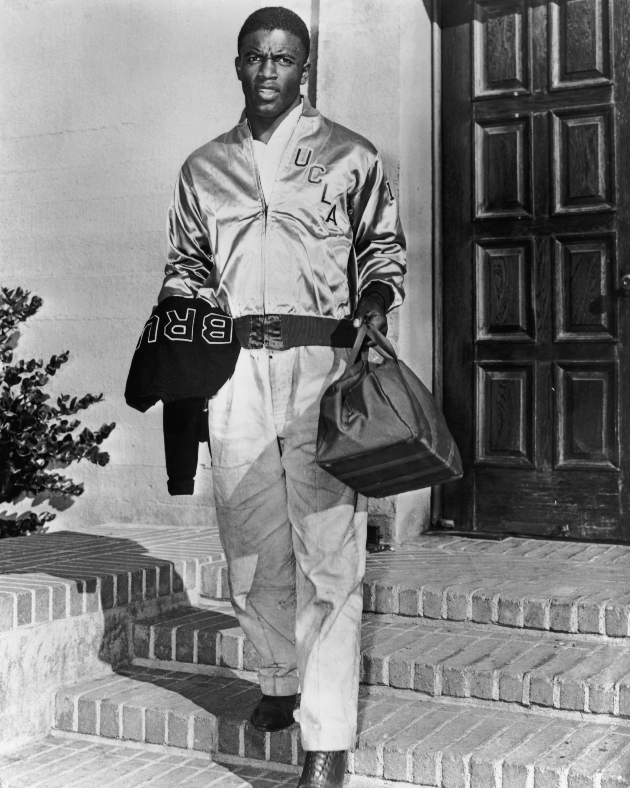 Jackie Robinson - Jackie Robinson with his wife, Rachel Robinson, and their  first two children: son Jackie Robinson Jr. and infant daughter Sharon  Robinson. This picture was taken in 1950, Robinson's fourth