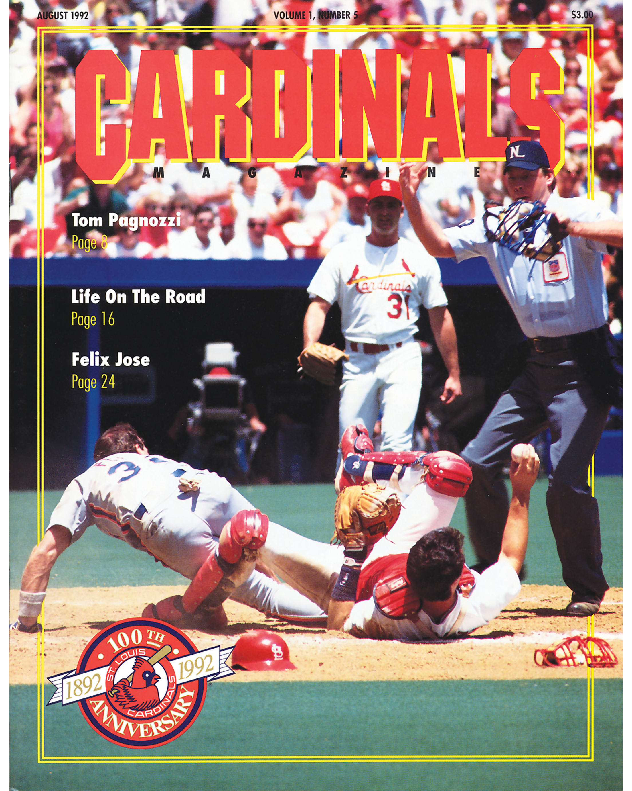 1992 Score #136 Tom Pagnozzi VG St. Louis Cardinals - Under the