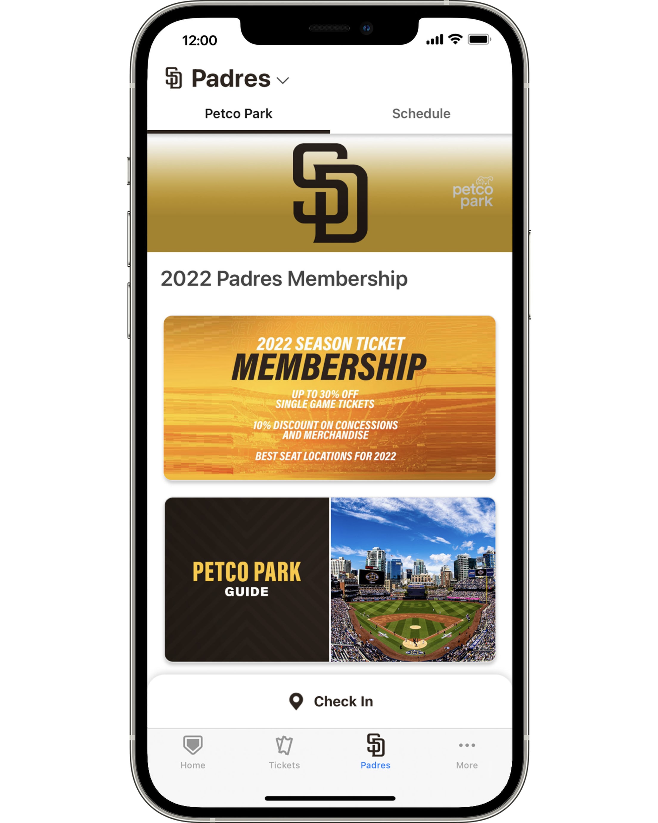 MLB Ballpark App, Padres