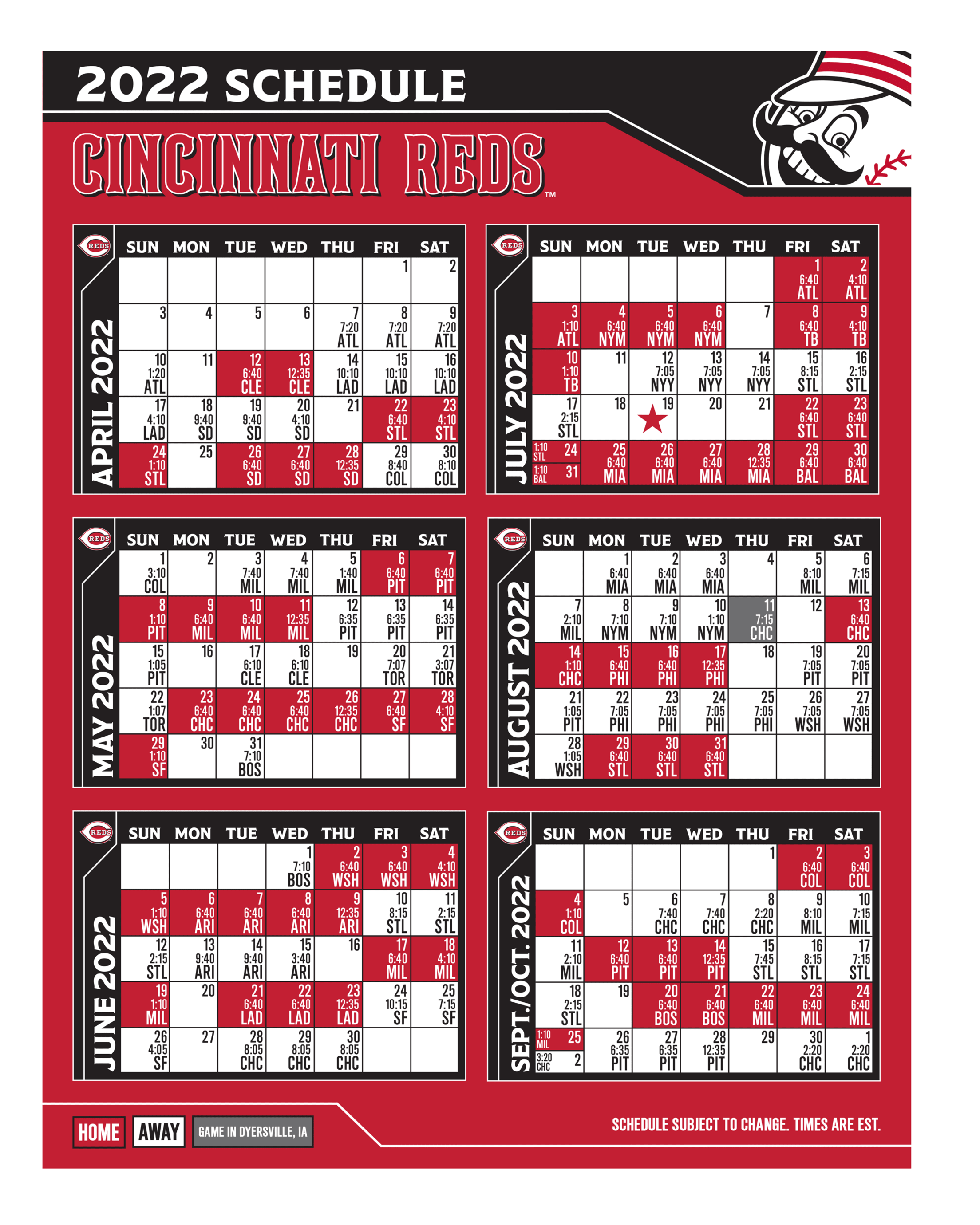 Reds Baseball Schedule 2022 Lixobz24Ggl8Mm