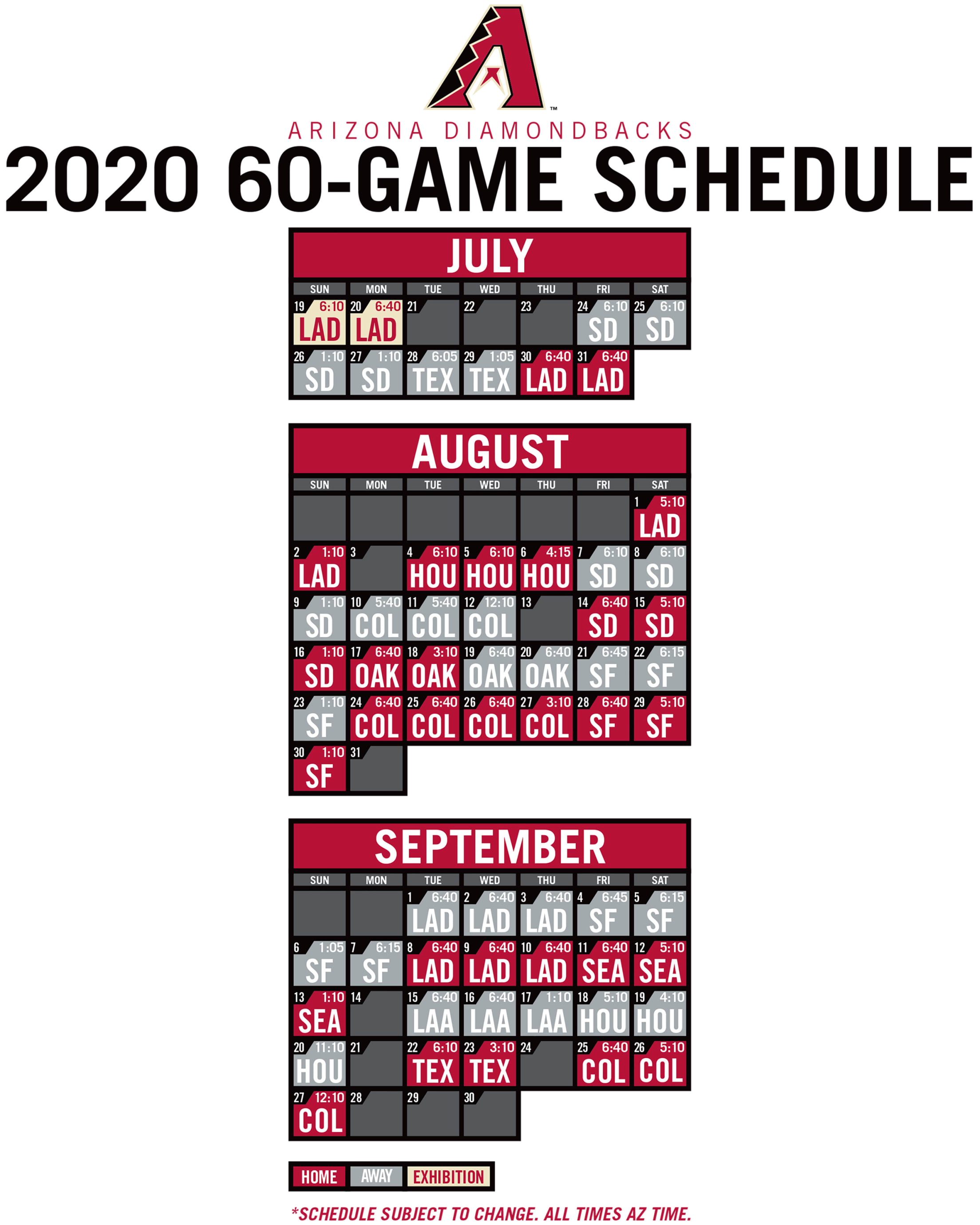 Printable Schedule Arizona Diamondbacks Printable Schedule Arizona Diamondbacks