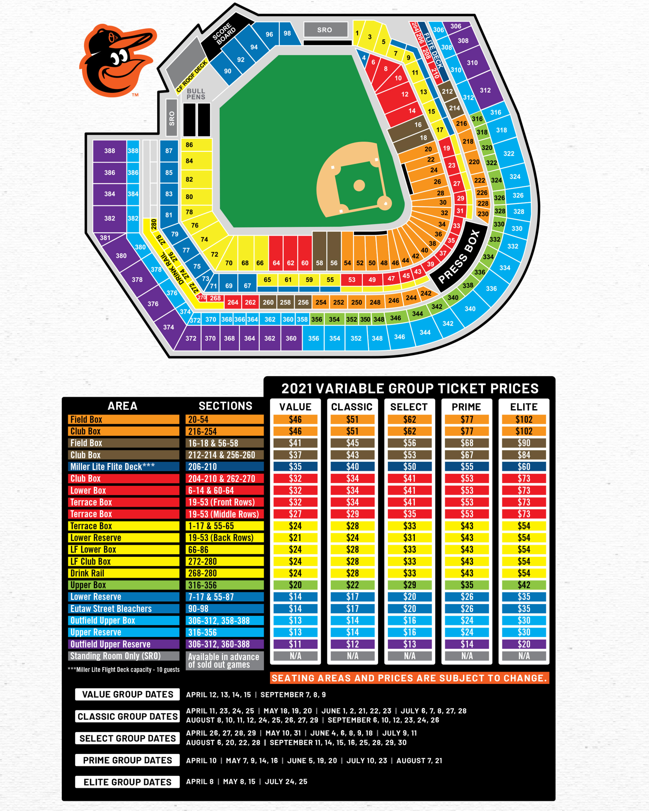 Baltimore Orioles Stadium Seating Map