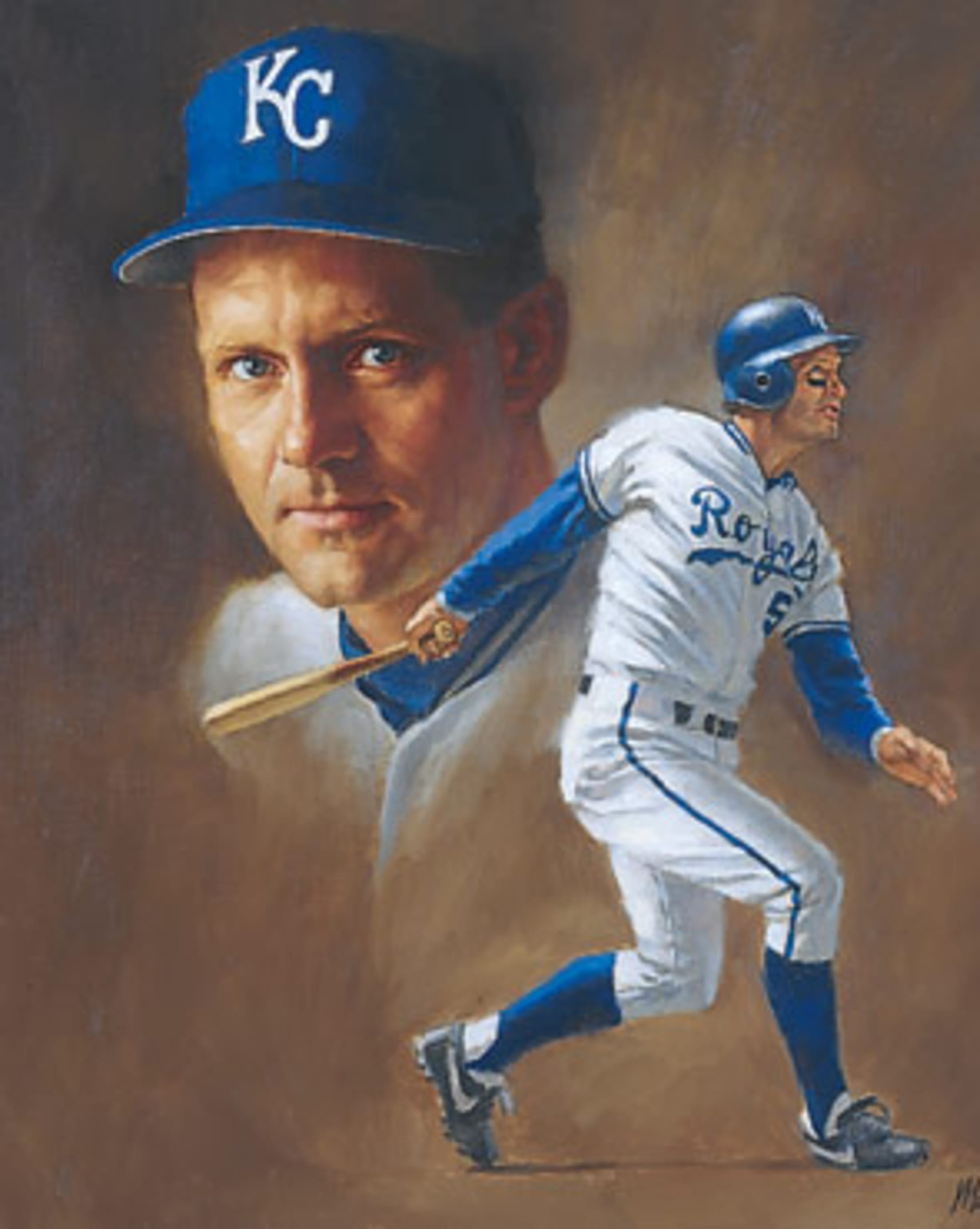 Kansas City Royals hall-0f-famers Frank White, left, and George Brett talk  on the field before an opening day baseball game against the Minnesota  Twins in Kansas City, Mo., Thursday, March 30, 2023. (