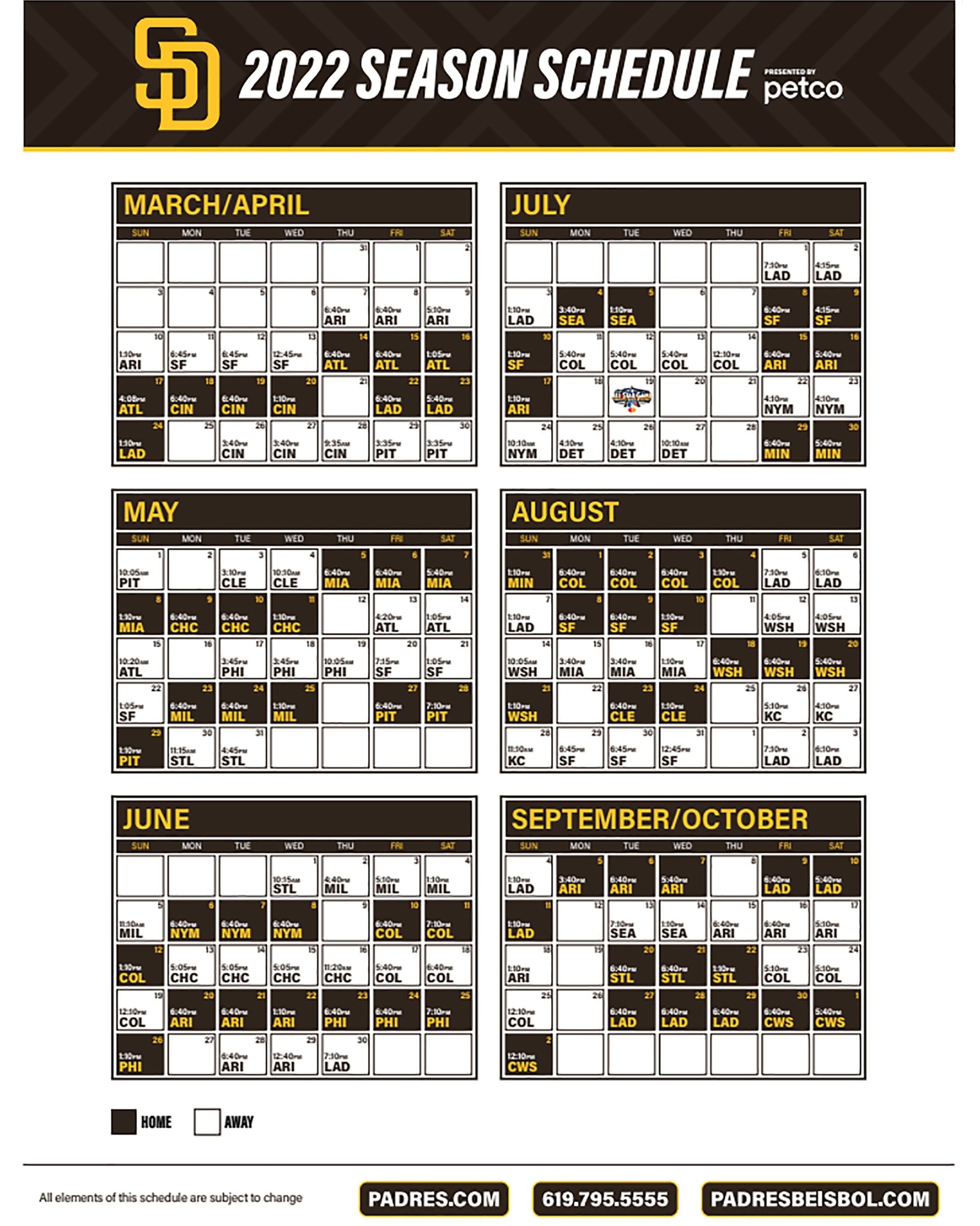 Padres Home Schedule 2022 9Krmhekh5Bocym