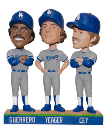 Dodgers Guerrero/Yeager/Cey 1981 Tri-MVP bobblehead