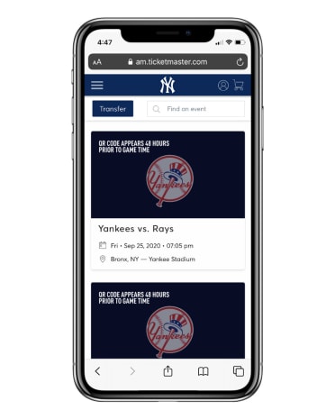 Manage your tickets through Giants Account Manager