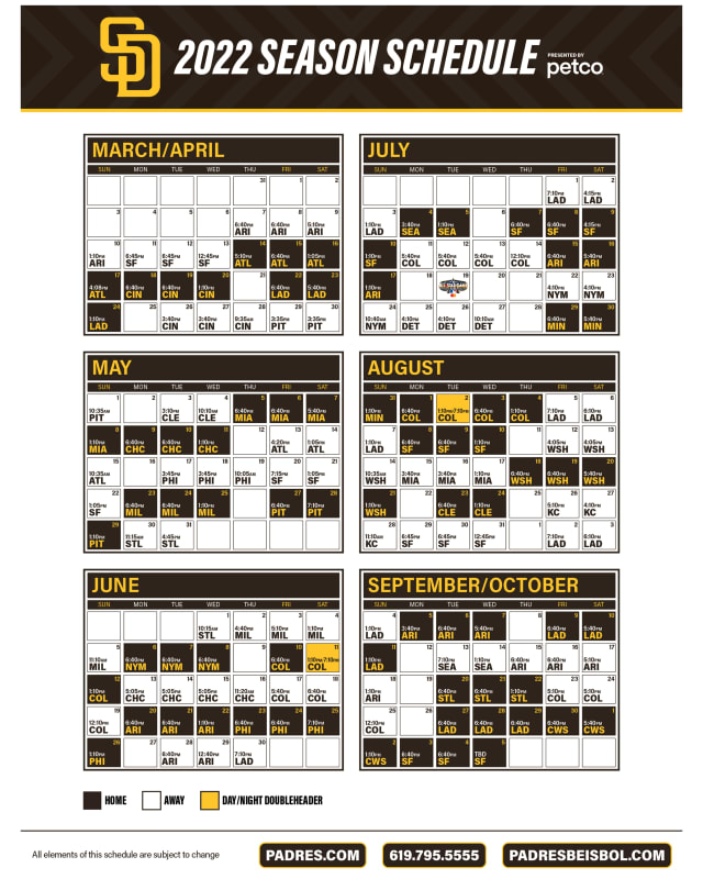 Padres Printable Schedule Customize and Print