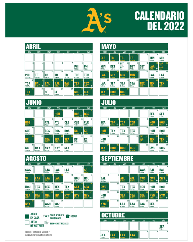 Oakland A's on X: Mark your calendars 🗓️ The 2022 schedule is