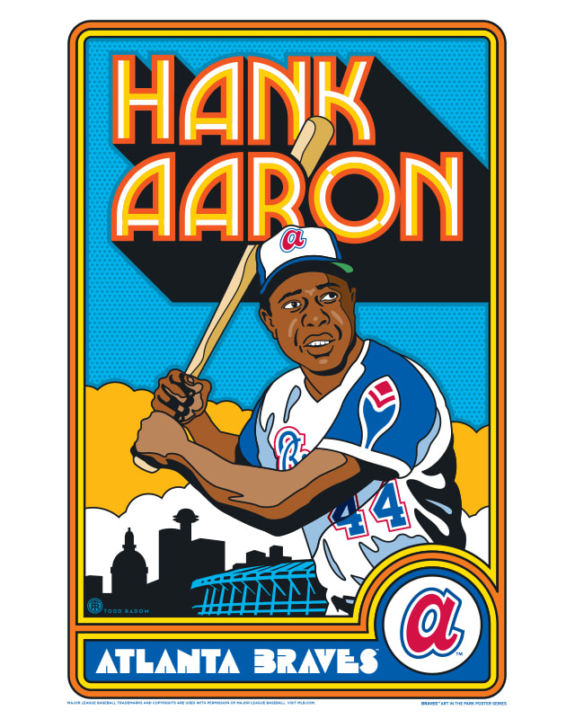 Hank Aaron - Atlanta Braves 11 x 14 Framed Photo Collage by  Legends Never Die, Inc.