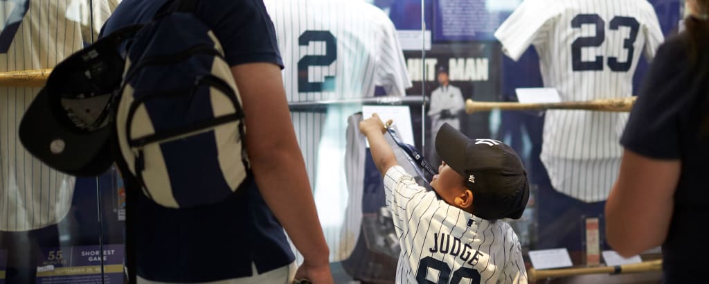 This is the exit to the Yankees Museum at Yankee Stadium, …