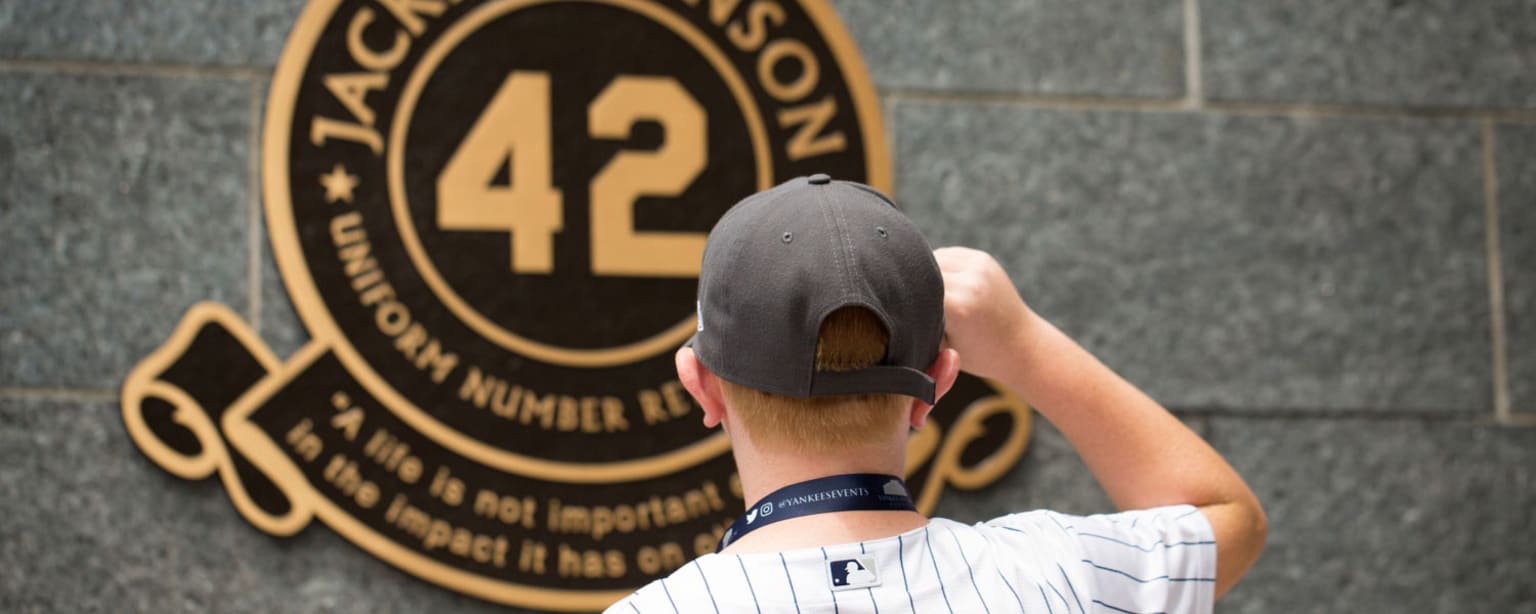 This is the exit to the Yankees Museum at Yankee Stadium, …