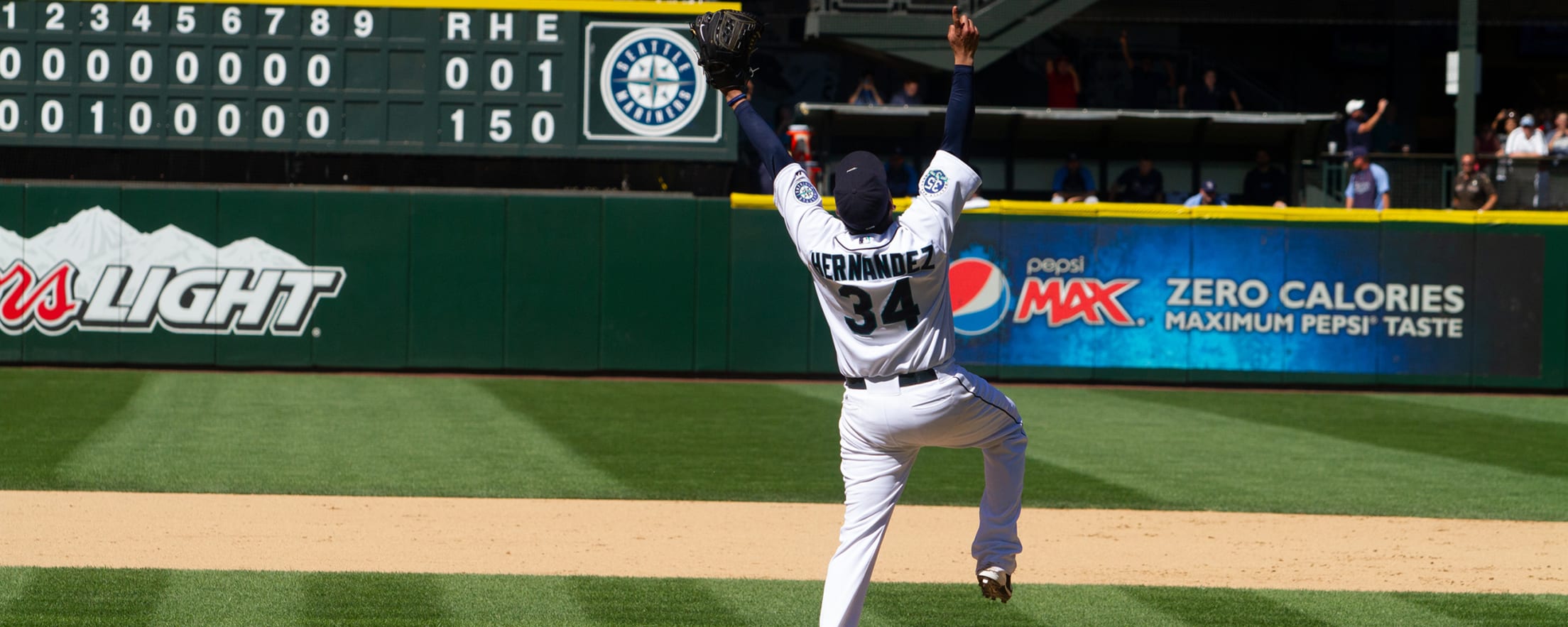 Felix Hernandez Green Game Used Jersey 2015 - MLB Authentication