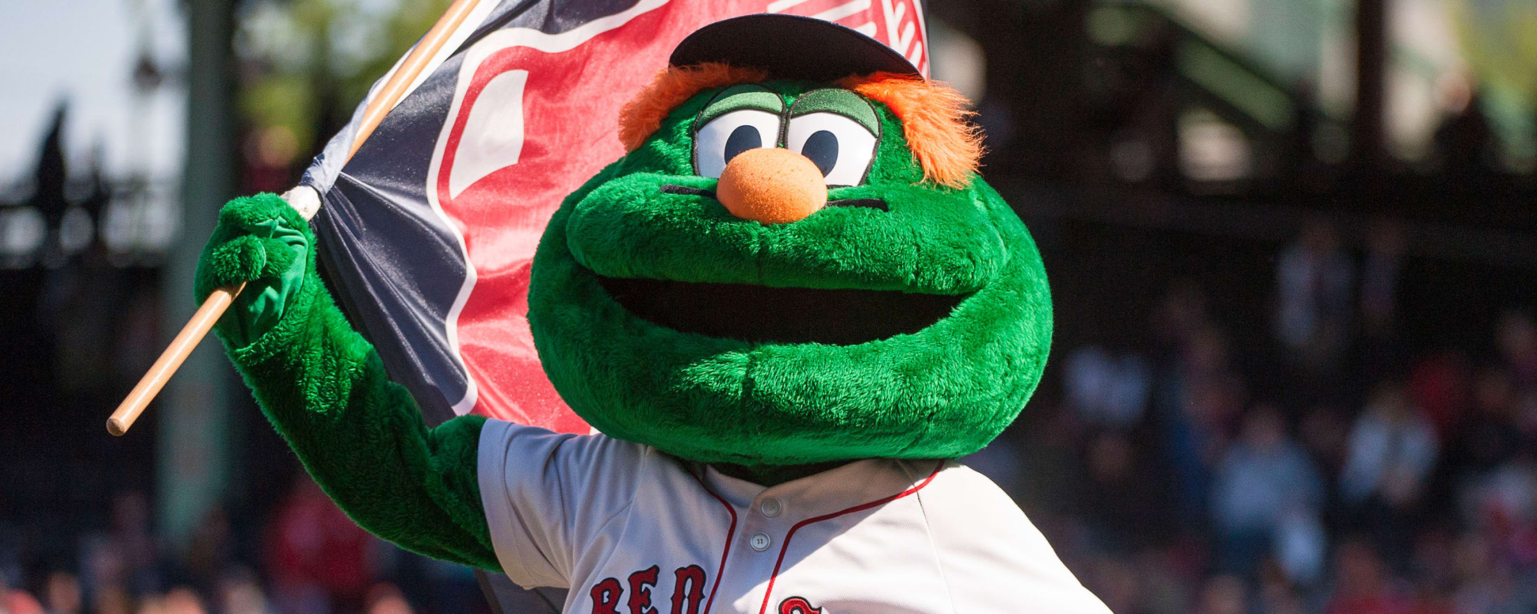 BOSTON, MA - FEBRUARY 03: Boston Red Sox mascots, Tessie the Green