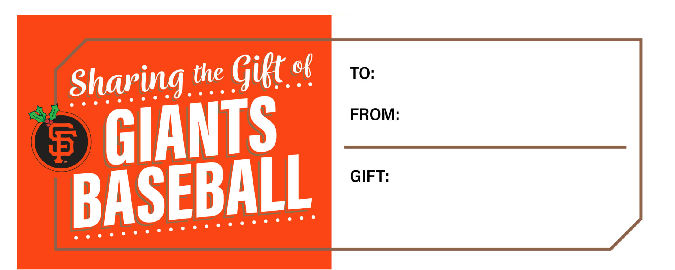 San Francisco Giants Game Ticket Gift Voucher