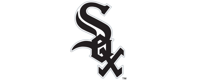 Chicago White Sox Jersey Logo (1915) - CHICAGO in a white arched Tuscan  style font on navy blue, worn on White Sox ro…