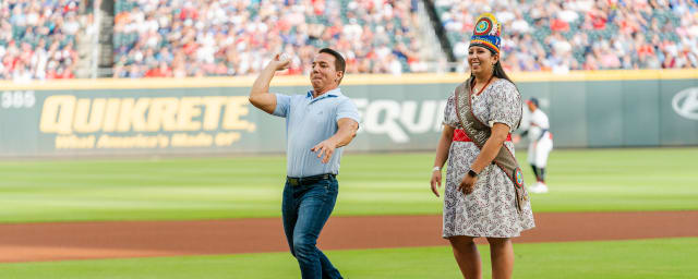 Atlanta Braves - Today, we are celebrating the Eastern Band of Cherokee  Indians. Our lineup features the Cherokee word for “team,” written in  Syllabary: ᎤᎾᏓᏍᎬᎢ [Presented by Truist]