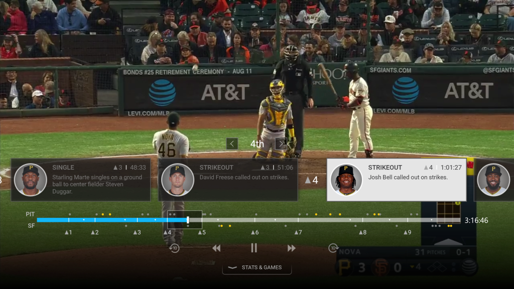 MLB.TV Xbox® One Viewing/Navigation