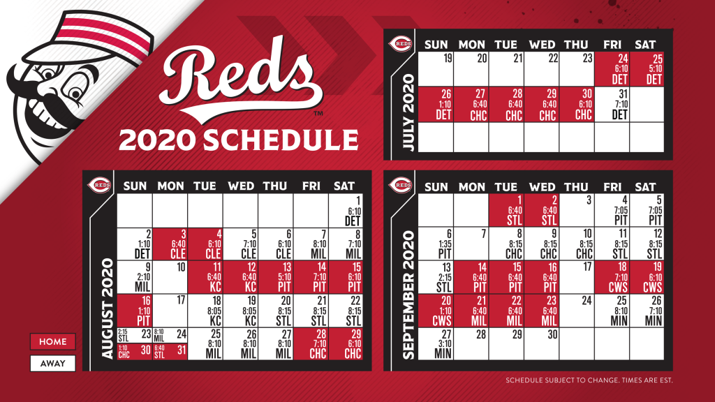 Cincinnati Reds Printable Schedule
