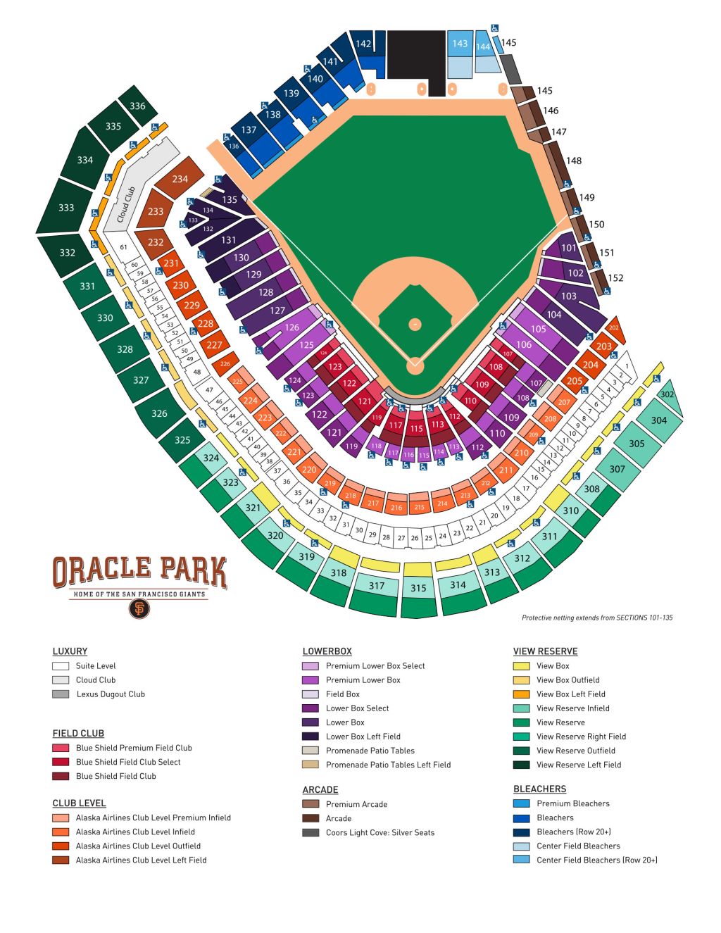 Seat Map | Oracle Park | San Francisco Giants