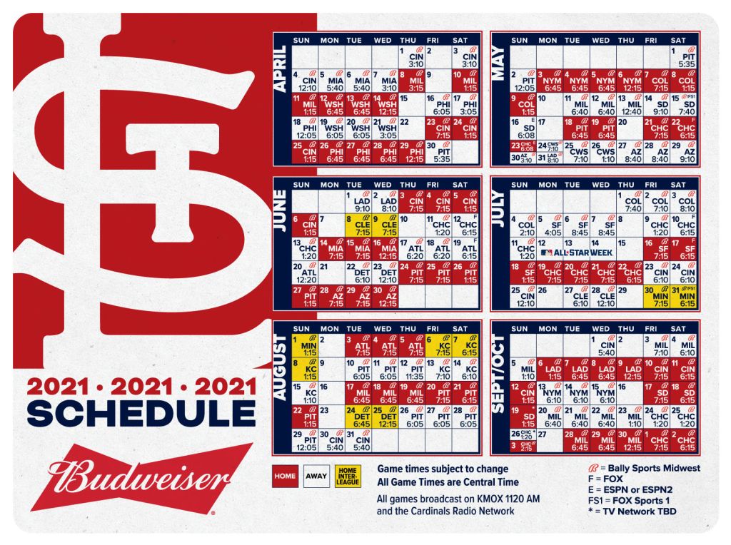 Printable Schedule  St. Louis Cardinals