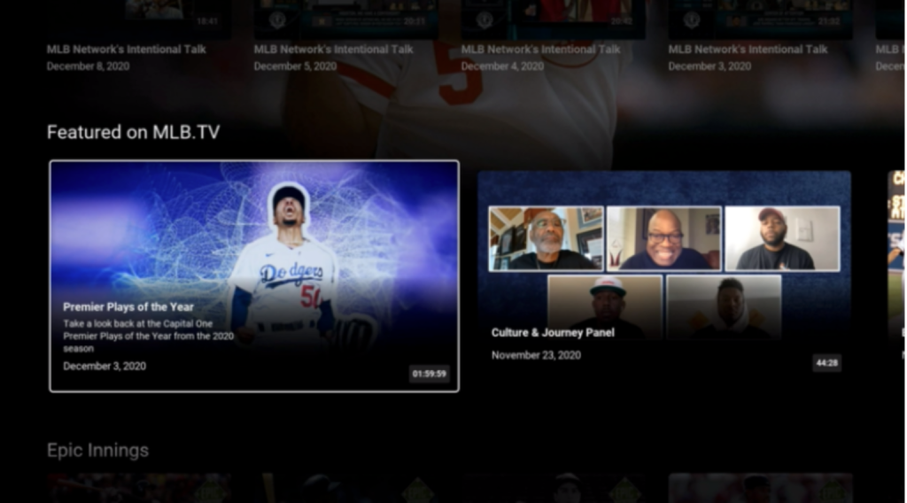 MLB.TV Roku® Viewing /Navigation