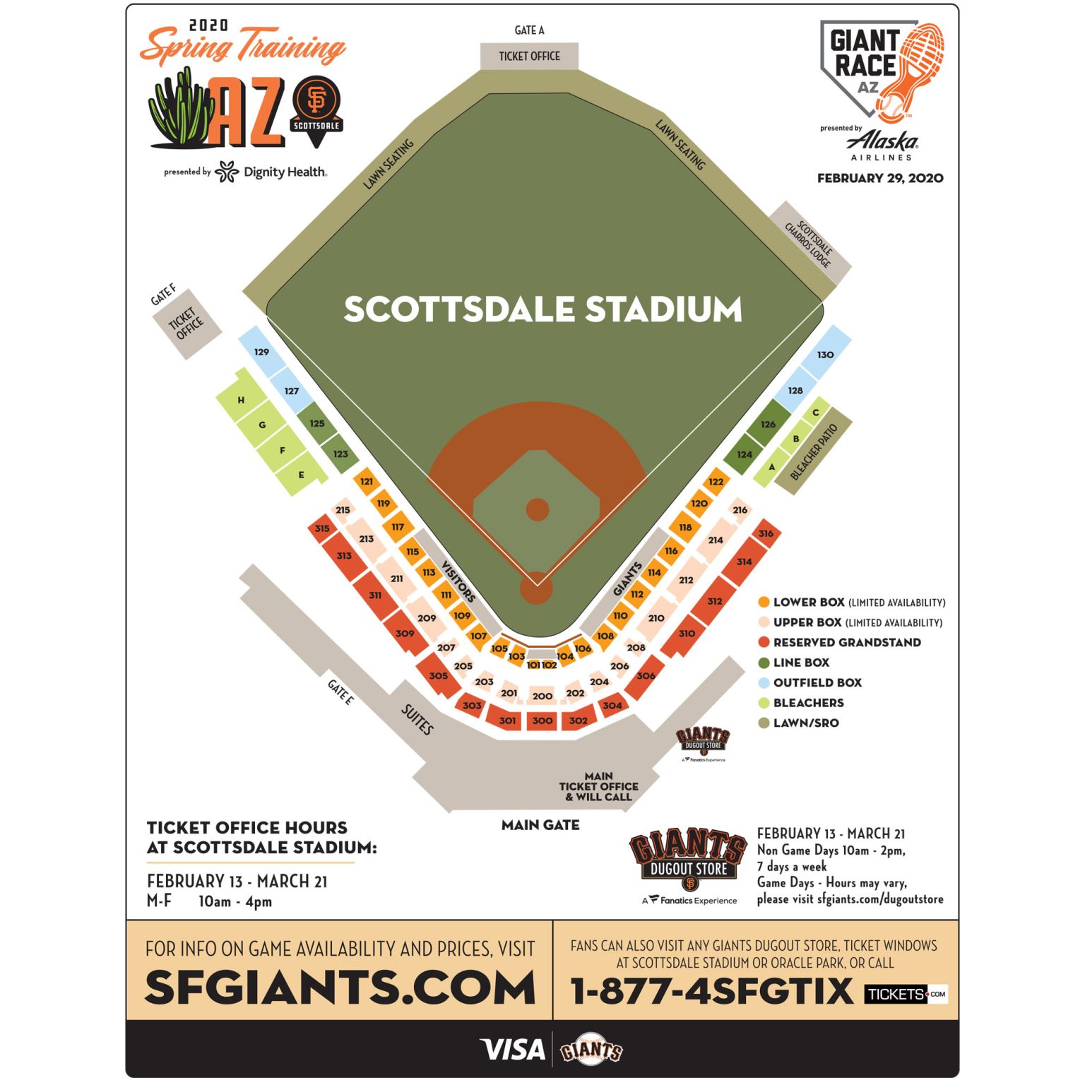 Giants Spring Training  Seating Chart  San Francisco Giants