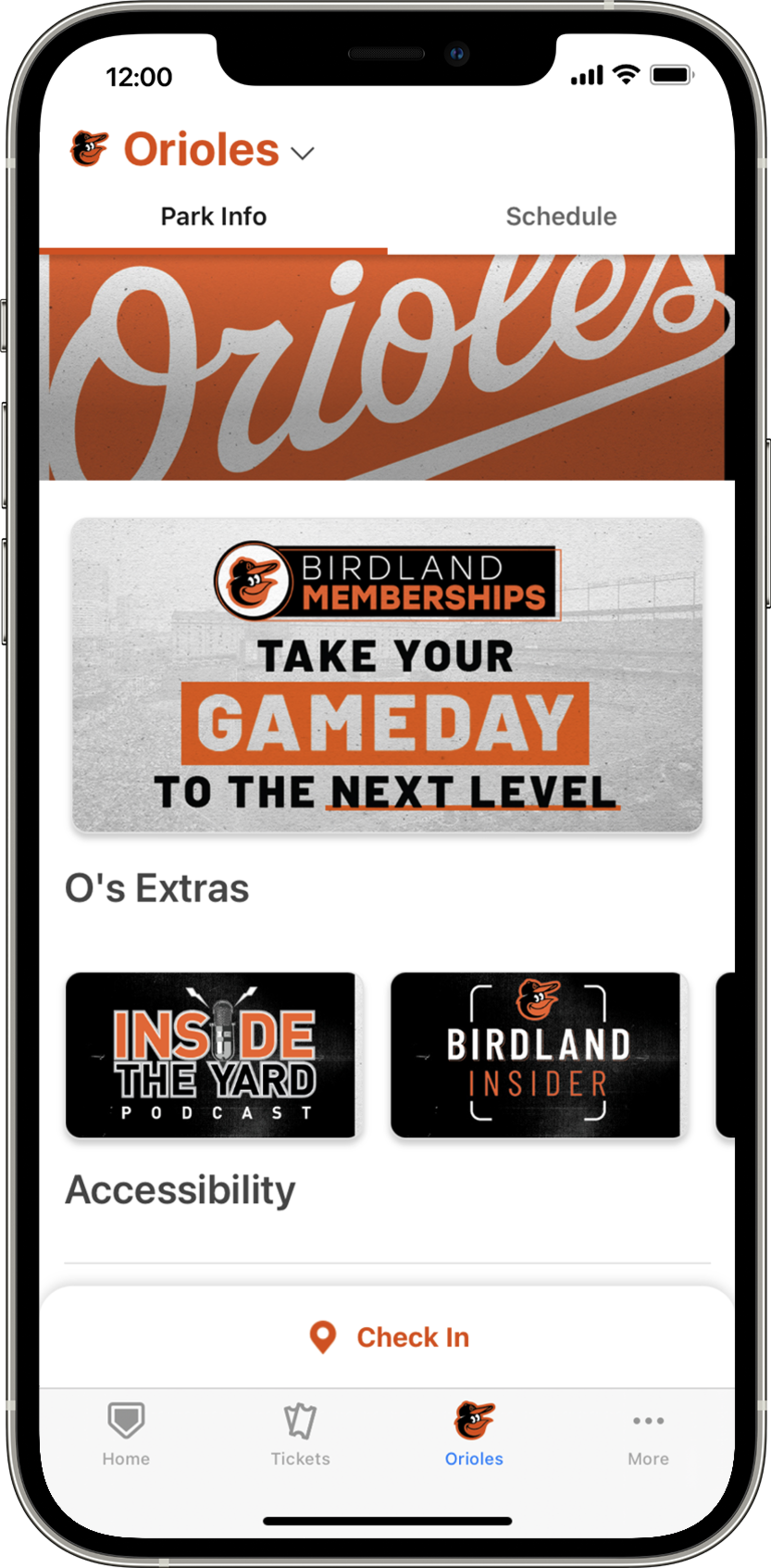 MLB Ballpark app Baltimore Orioles