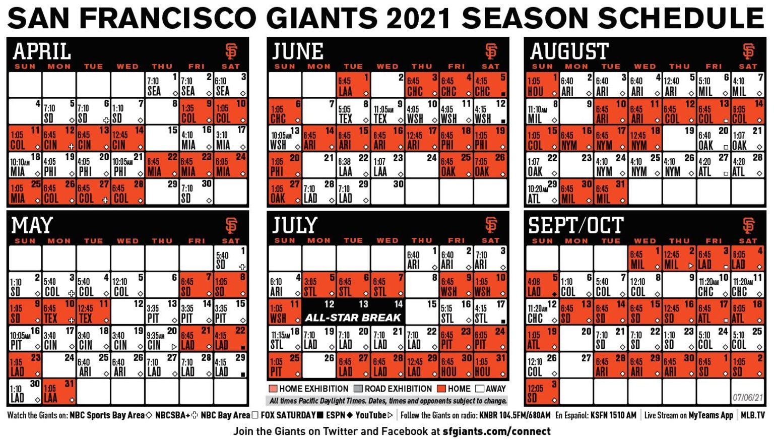 Ny Giants 2022 Schedule Printable Printable Schedule | San Francisco Giants