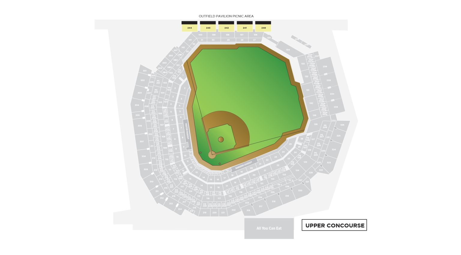 Globe Life Field Pavilion Level 