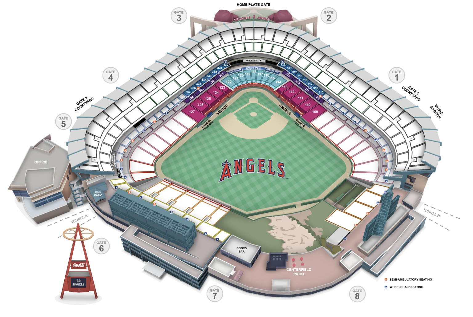 Anaheim Stadium Seating Chart With Seat Numbers Two Birds Home