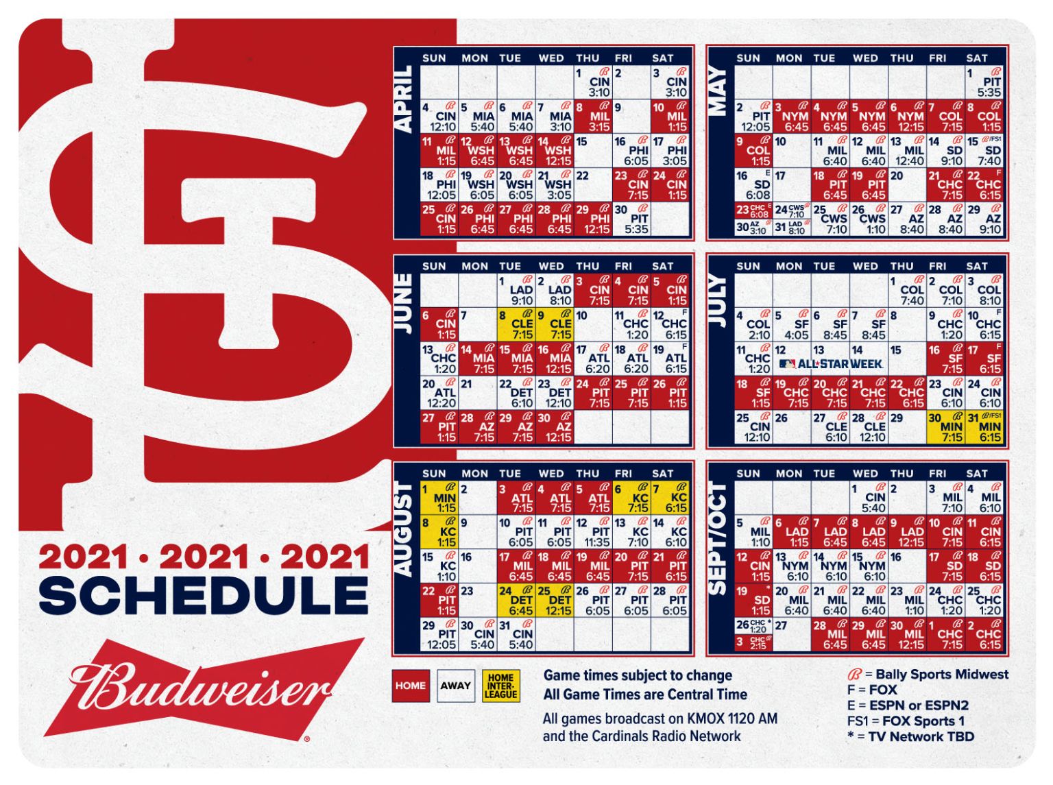 St Louis Cardinals Schedule 2024 Printable Babs Marian