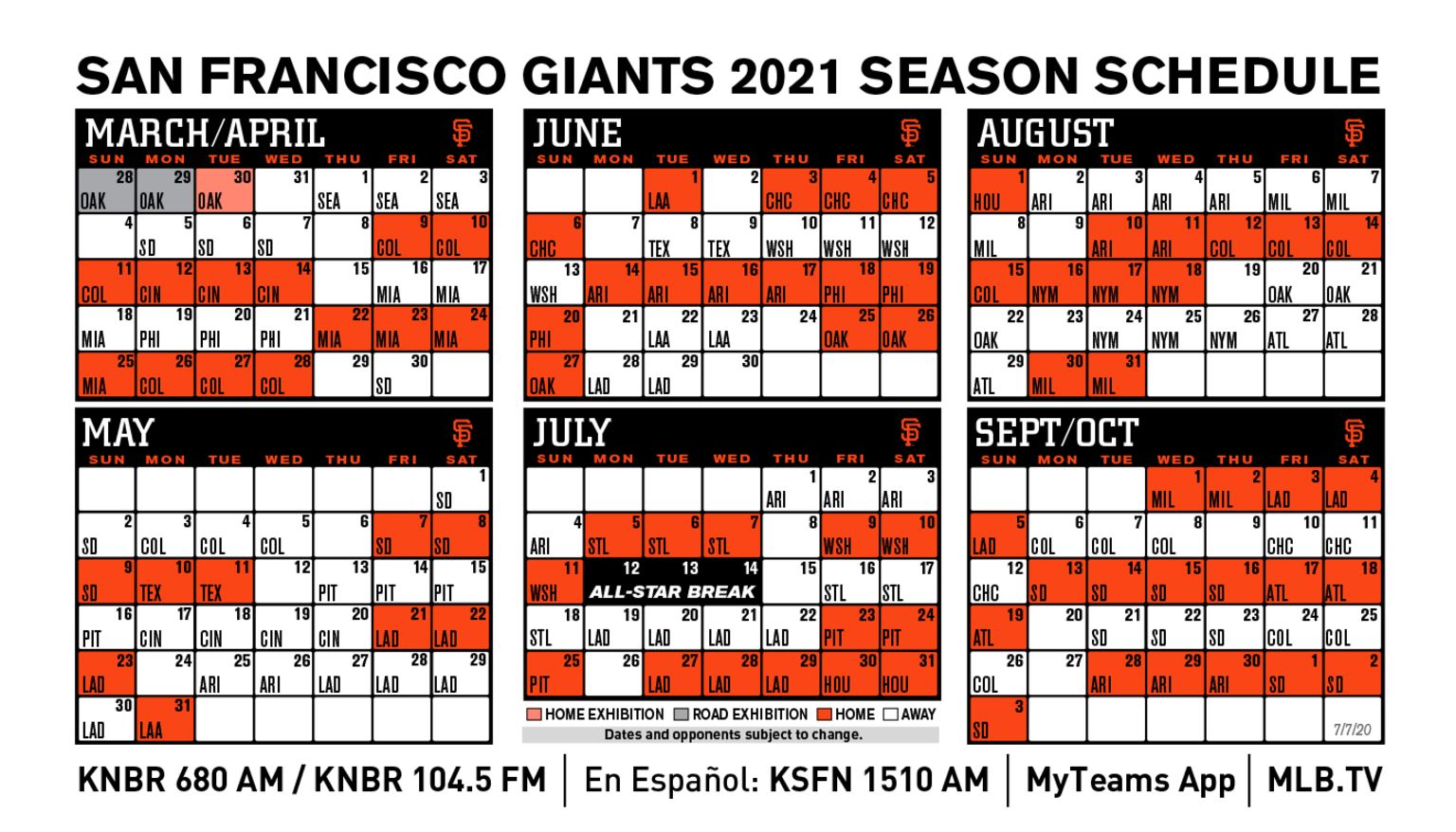 San Francisco Giants Schedule 2023