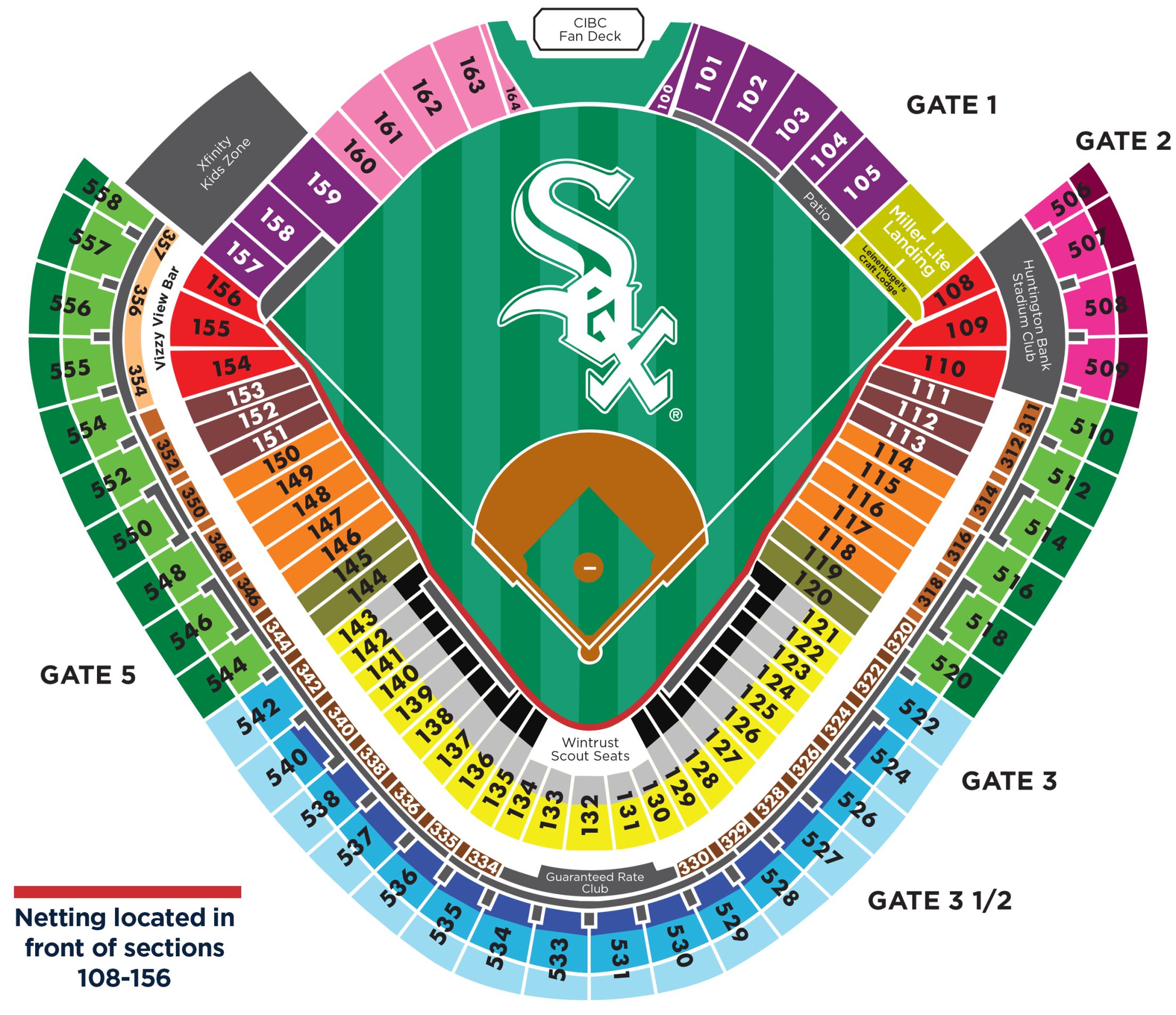 Red Sox Seat Map Seat Map | Guaranteed Rate Field | Chicago White Sox